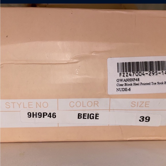 Beige clear block heel ankle boot - Picture 1 of 6